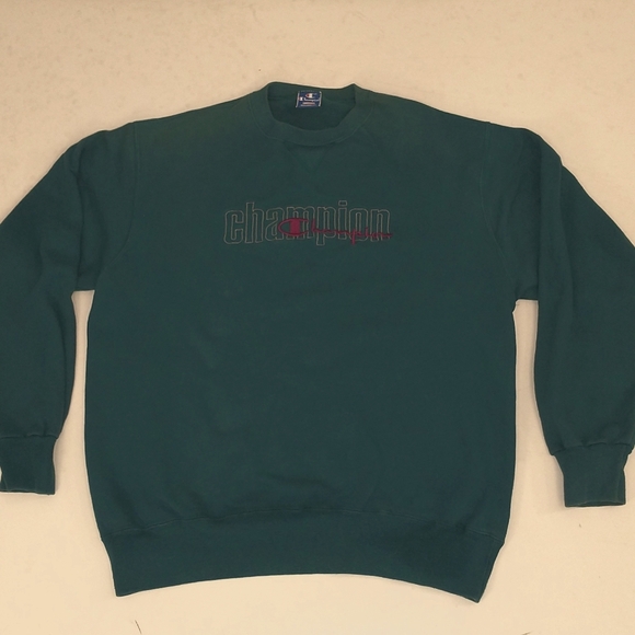 Vintage USA Made Sweatshirt 80s Champion95% Cotton XL Teal Color 46